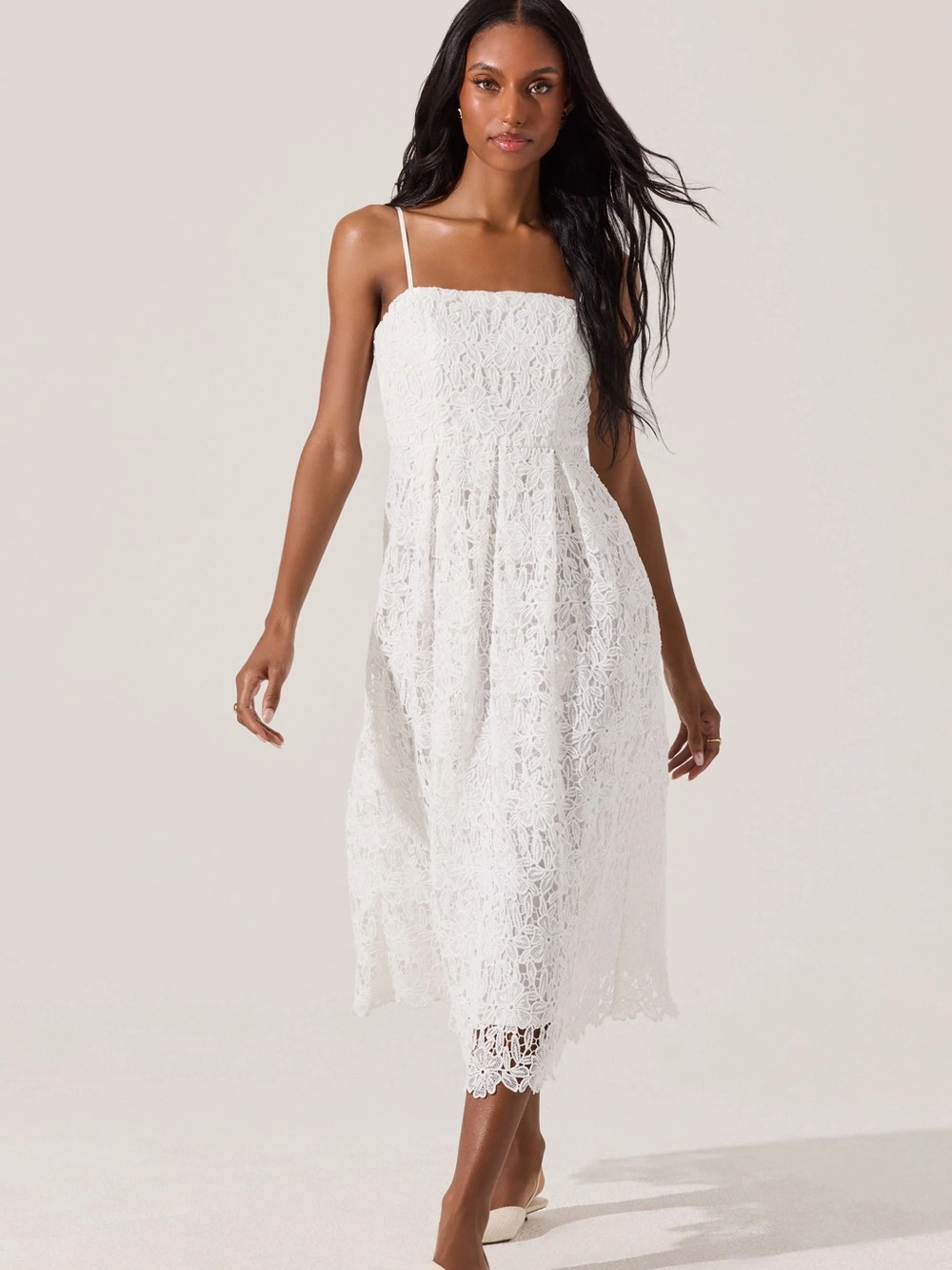 ASTR the Label Floral Lace Dress white size M